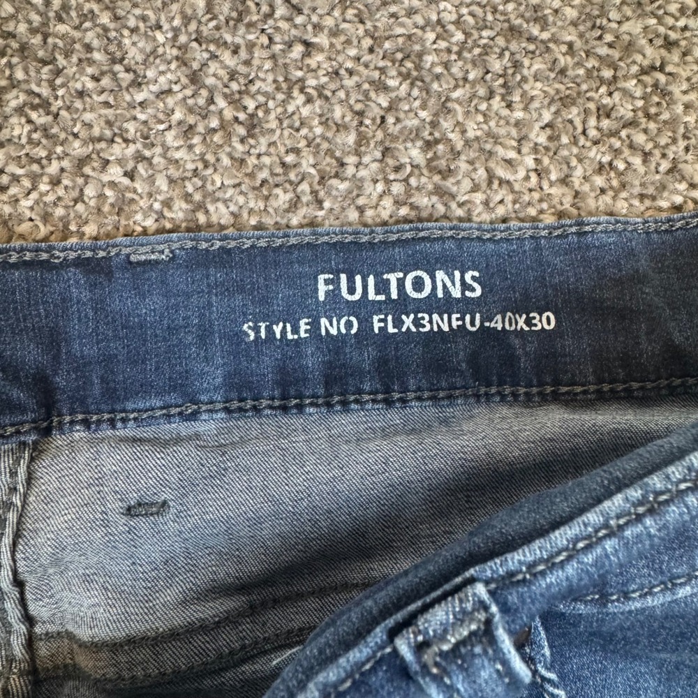 Mugsy Fultons Dark Blue Stretch Slim Straight Jeans Mens 40x30 FLX3NFU 40X30 - Picture 4 of 8
